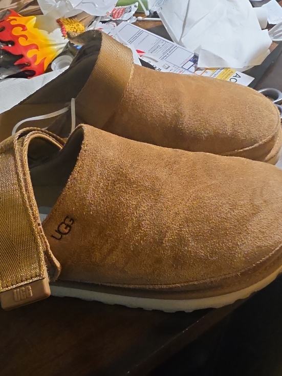 UGG Shoes - UGG Chestnut Brown Suede Backstrap Clog